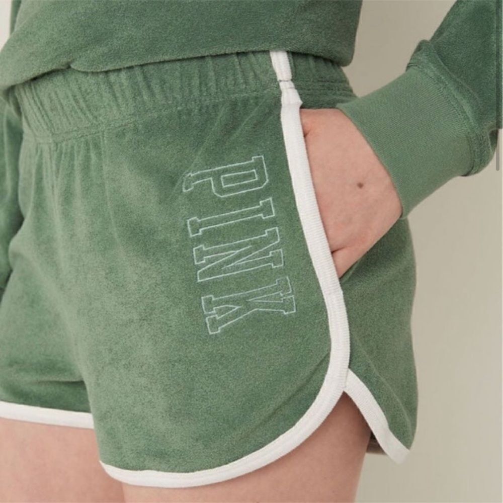 Victoria’s Secret Pink Varsity High Waist Terrycloth Beach Shorts